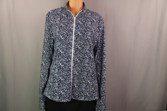 Tommy Bahama Full-Zip Jacket, Navy/White Print, Size XL