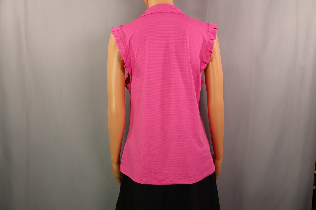Gottex Sleeveless Polo, Hot pink, back