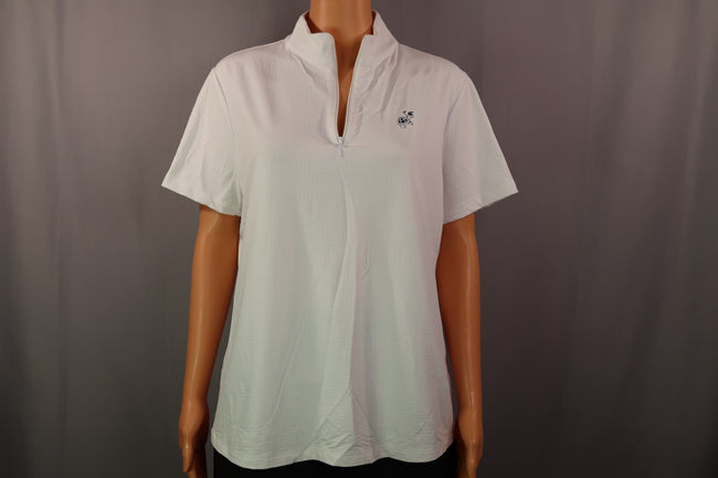 IBKUL Short-Sleeve Quarter-Zip, White, Size XL