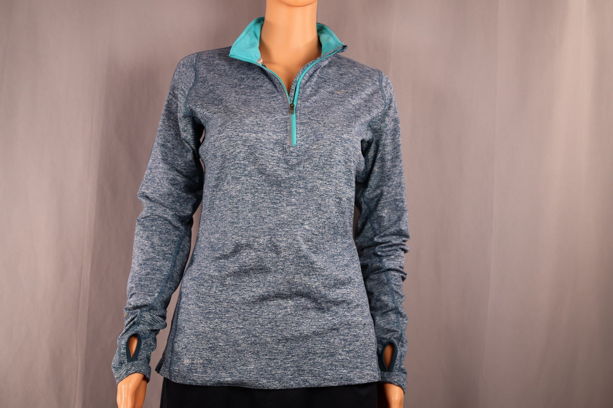 Nike Long-Sleeve Half-Zip, Navy Heather, front