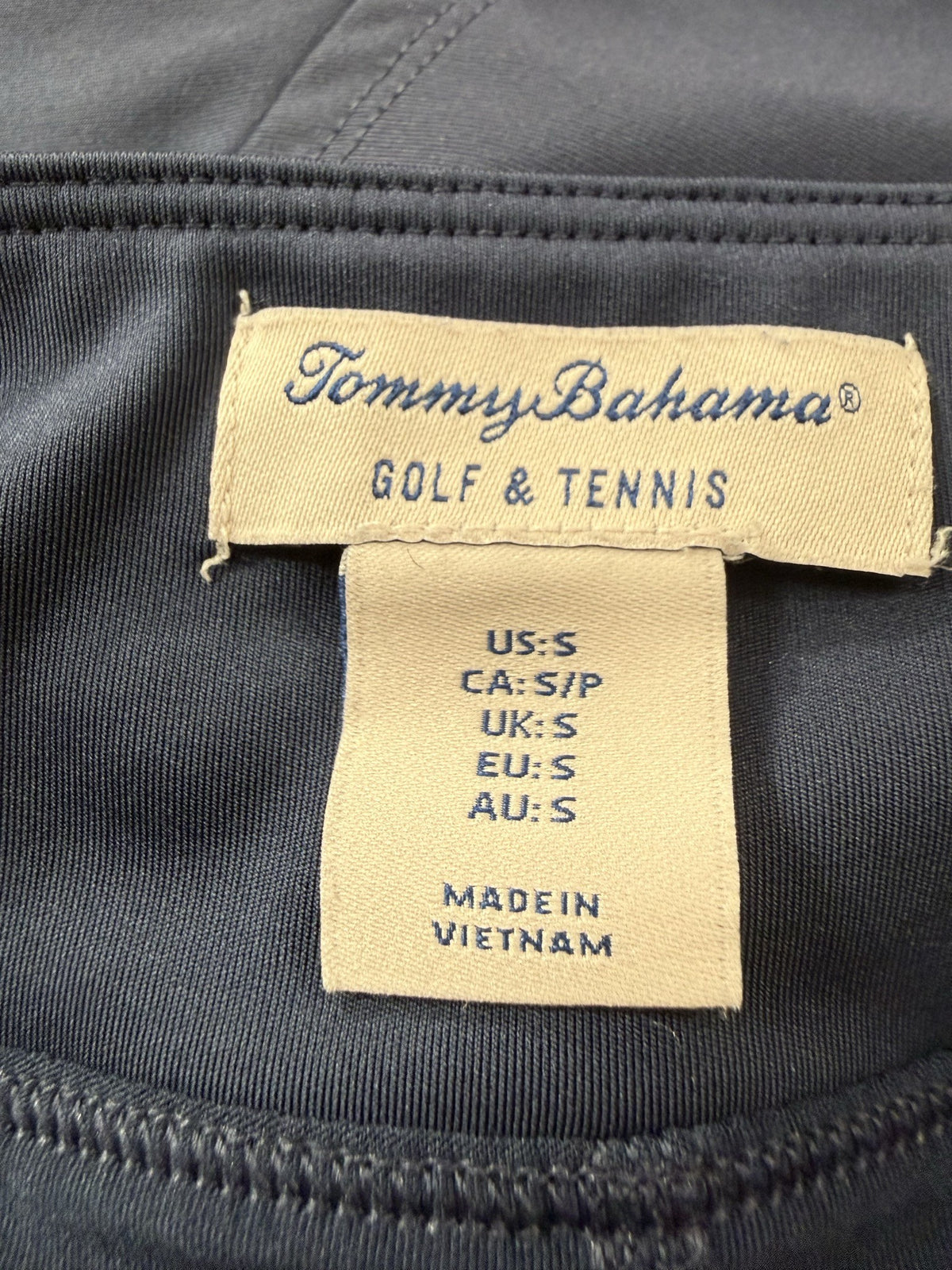 Tommy Bahama Skort brand and size label