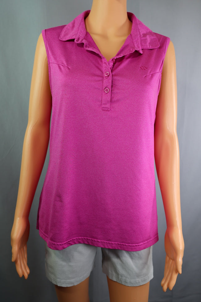 Mofiz Sleeveless Polo, Magenta, Size M