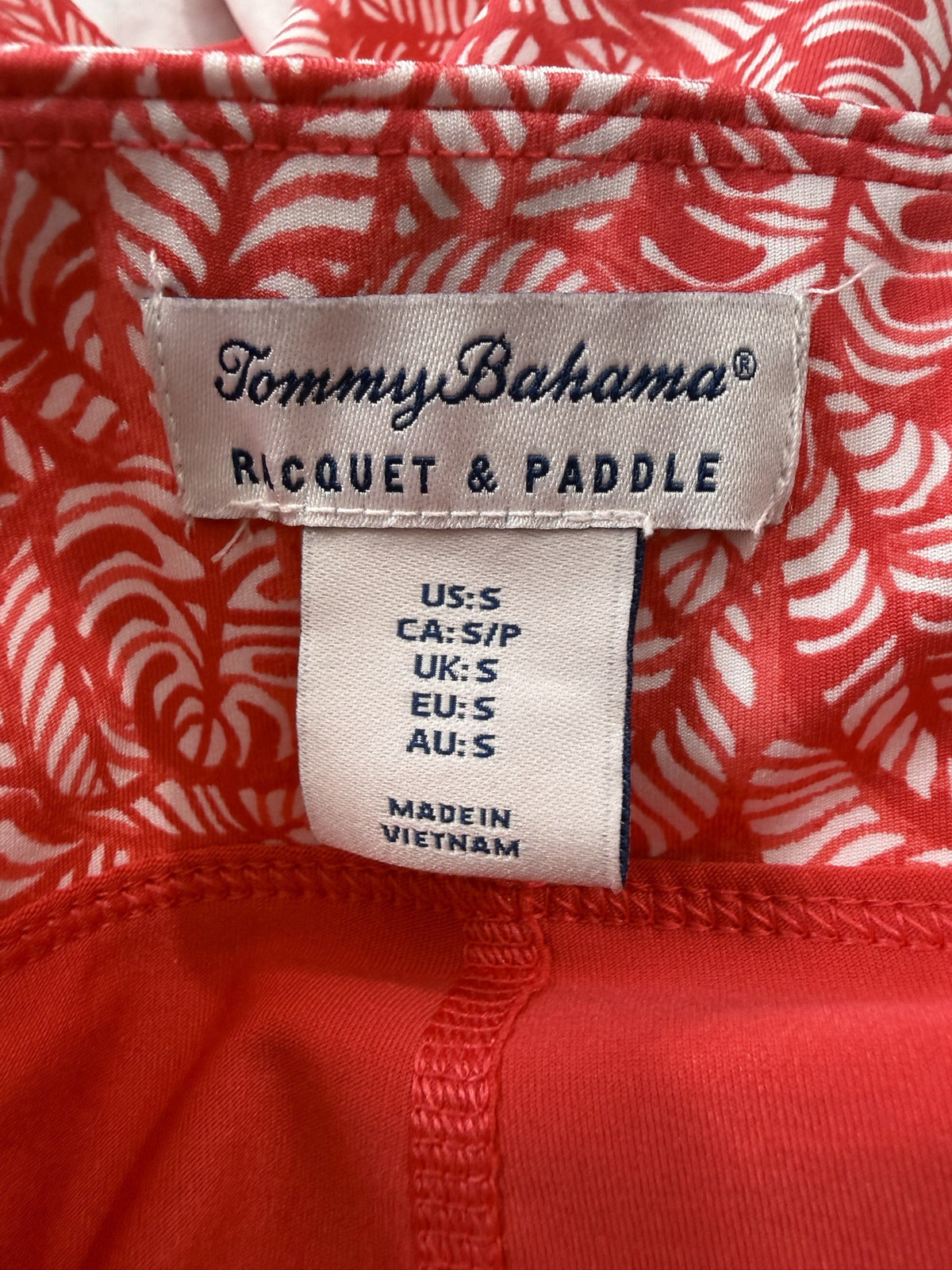 Tommy Bahama Skort brand and size label