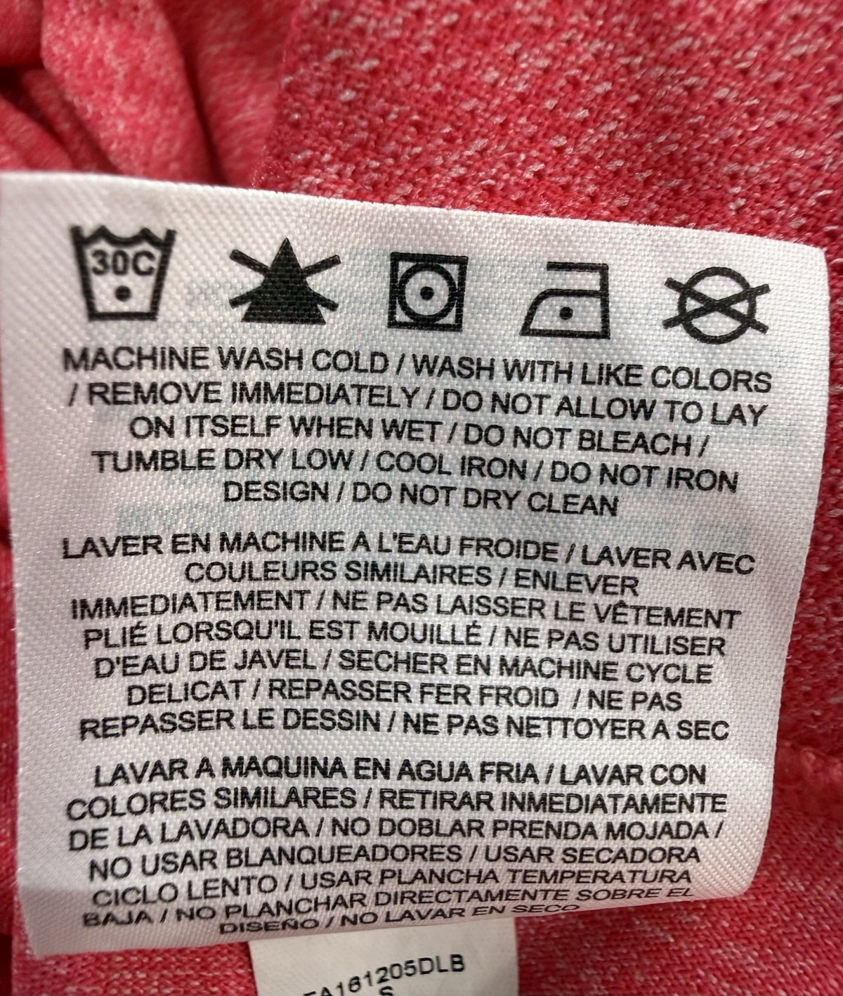 Nike Long-Sleeve Half-Zip care and fabric label