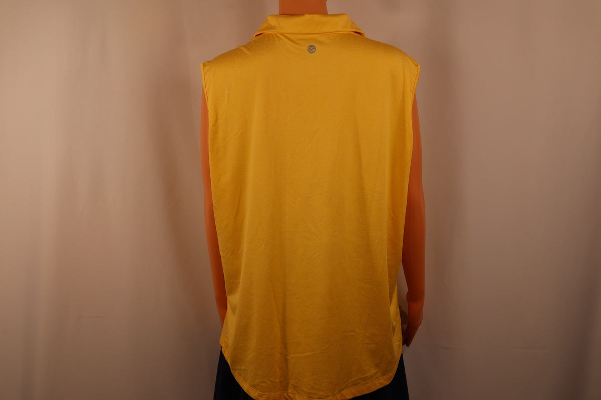 Gradual sleeveless quarter-zip polo yellow, back