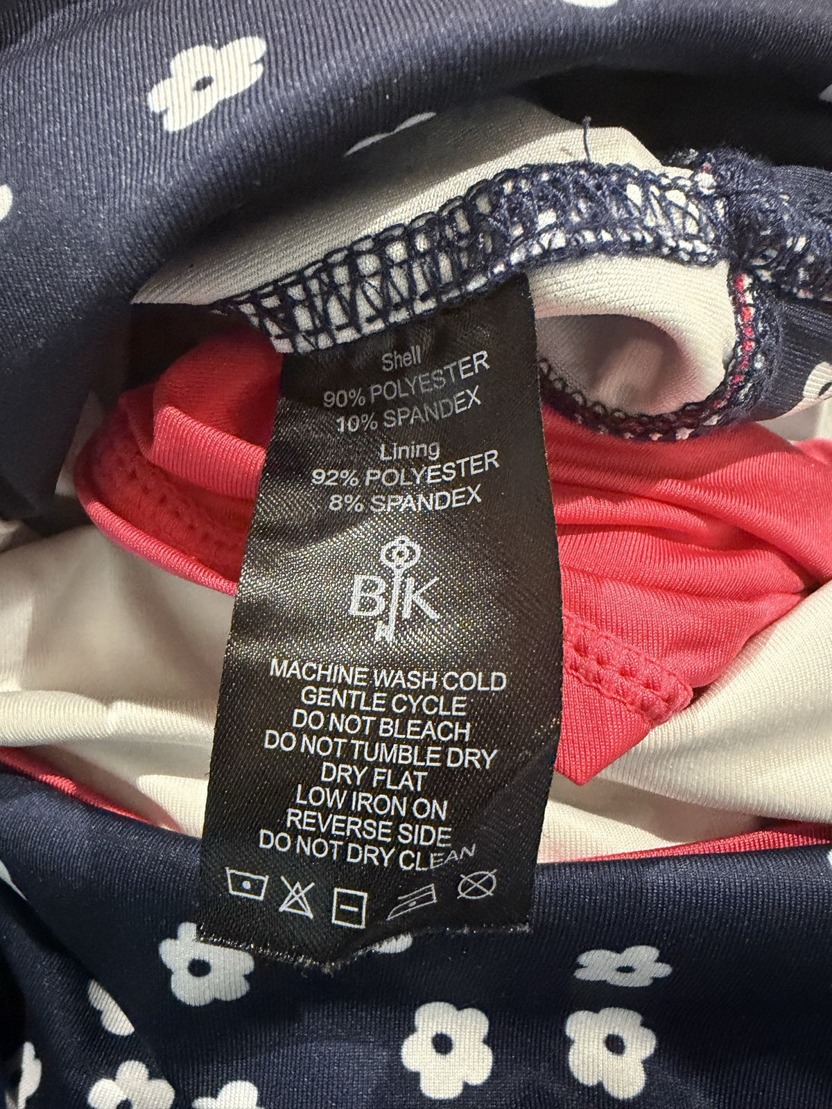 Belyn Key skort fabric and care label
