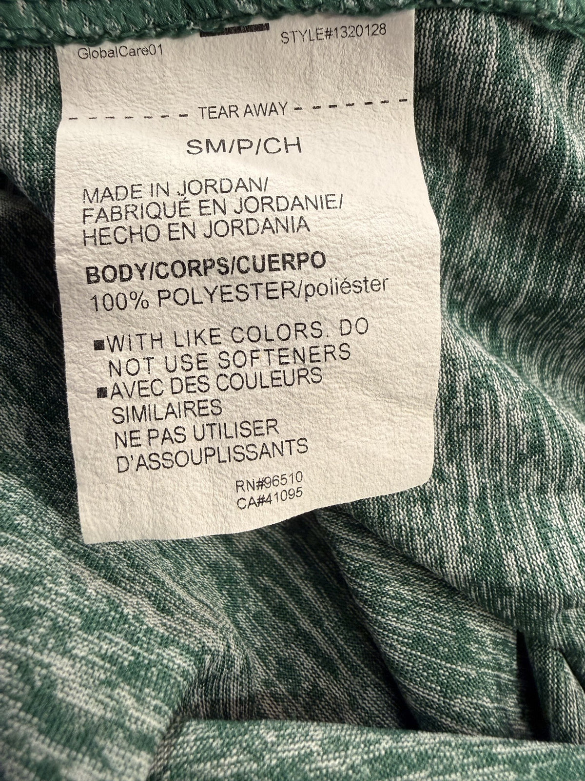 Under Armour Long-Sleeve Half-Zip care and fabric label