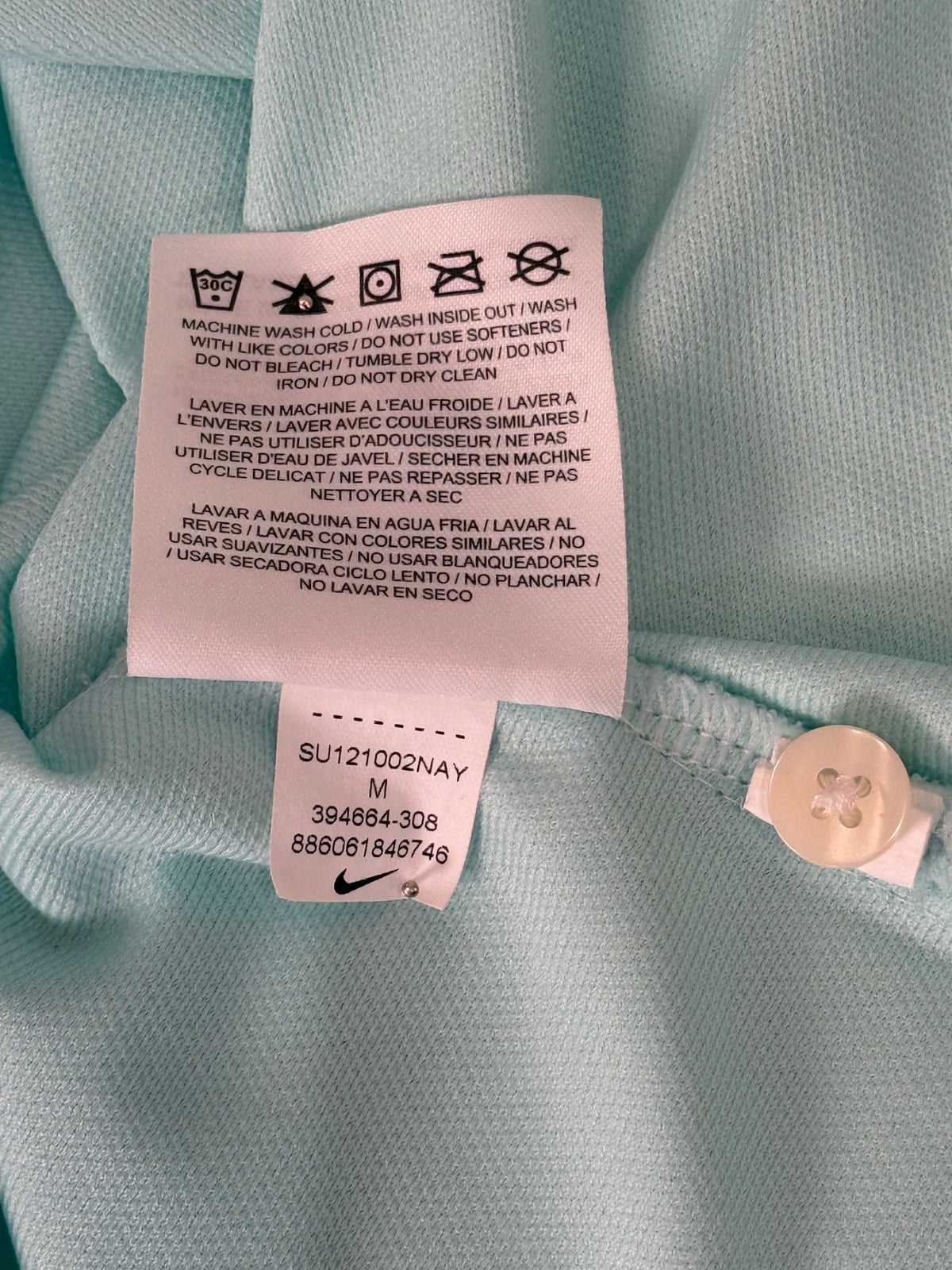Nike care label