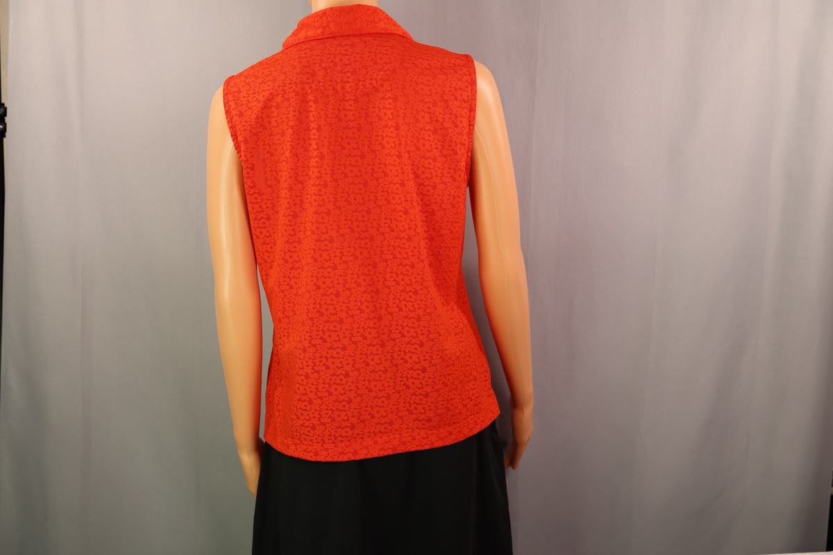 EP Pro Sleeveless Polo, Red-orange, back