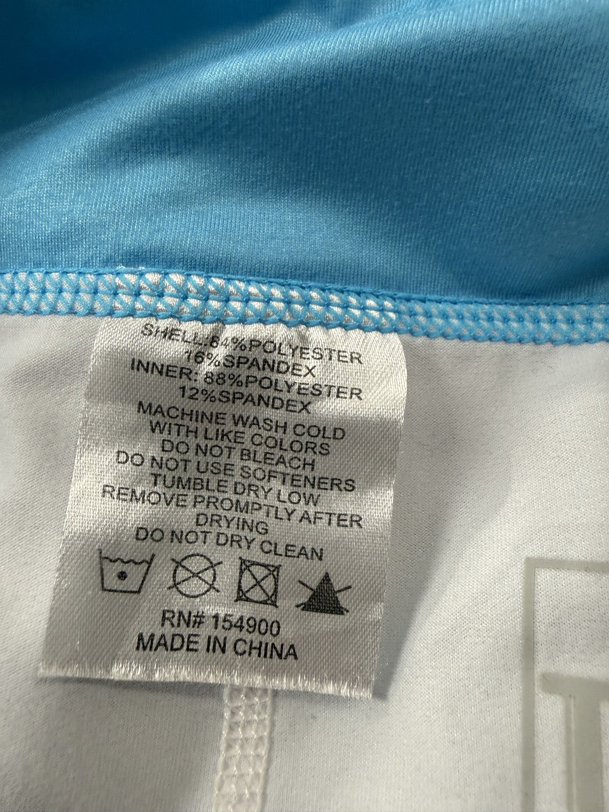 Taylor Jordan Skort care and fabric label