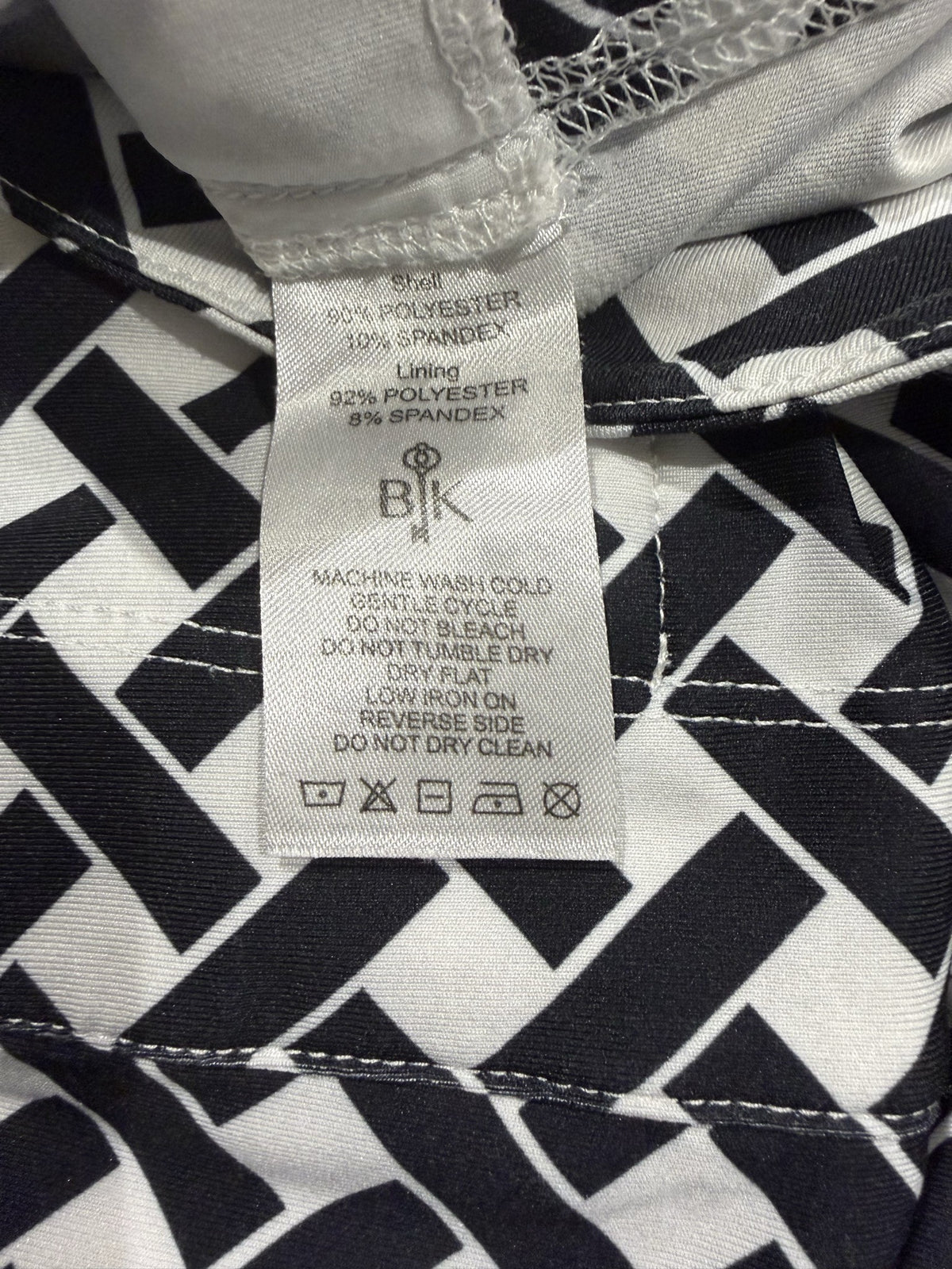 Belyn Key skort fabric and care label