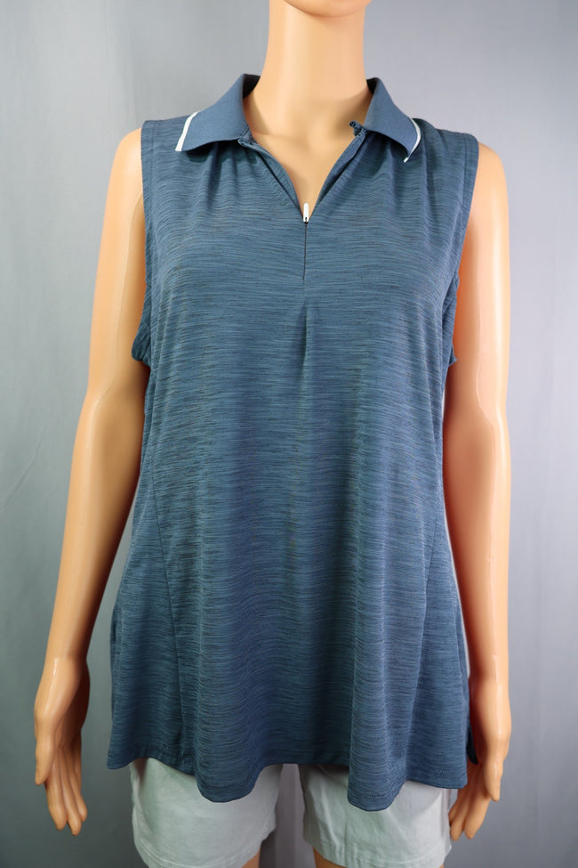 Calia Sleeveless Quarter Zip, Navy Blue, Size XL