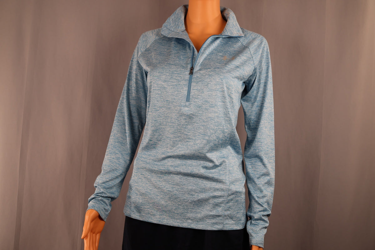 Under Armour Long-Sleeve Half-Zip, Blue Gray Heather, front