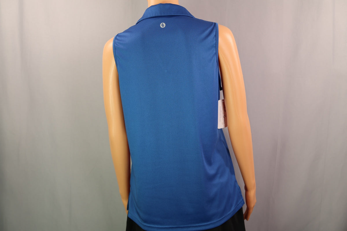 Santiny Sleeveless Polo, Royal blue, back