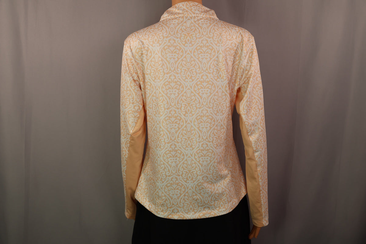 The American Outdoorsman Long-Sleeve Quarter-Zip, Peach/cream print, back