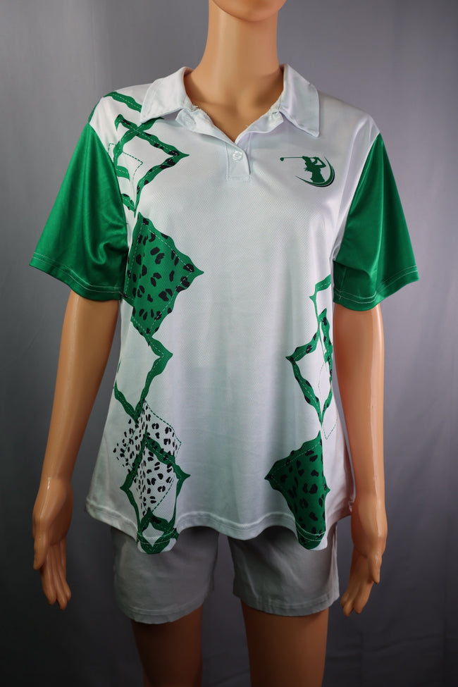 Pagymo Polo, White And Green, Size L
