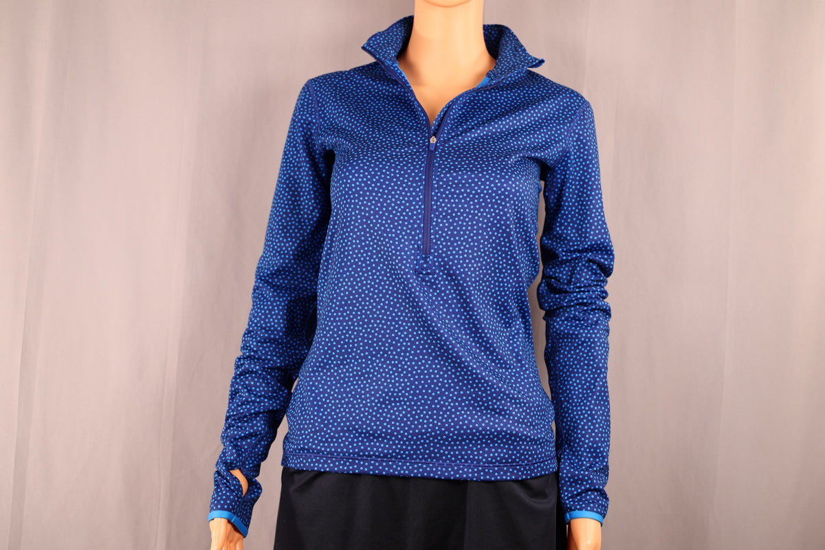 Nike Long-Sleeve Half-Zip, Royal Blue Dot Print, front