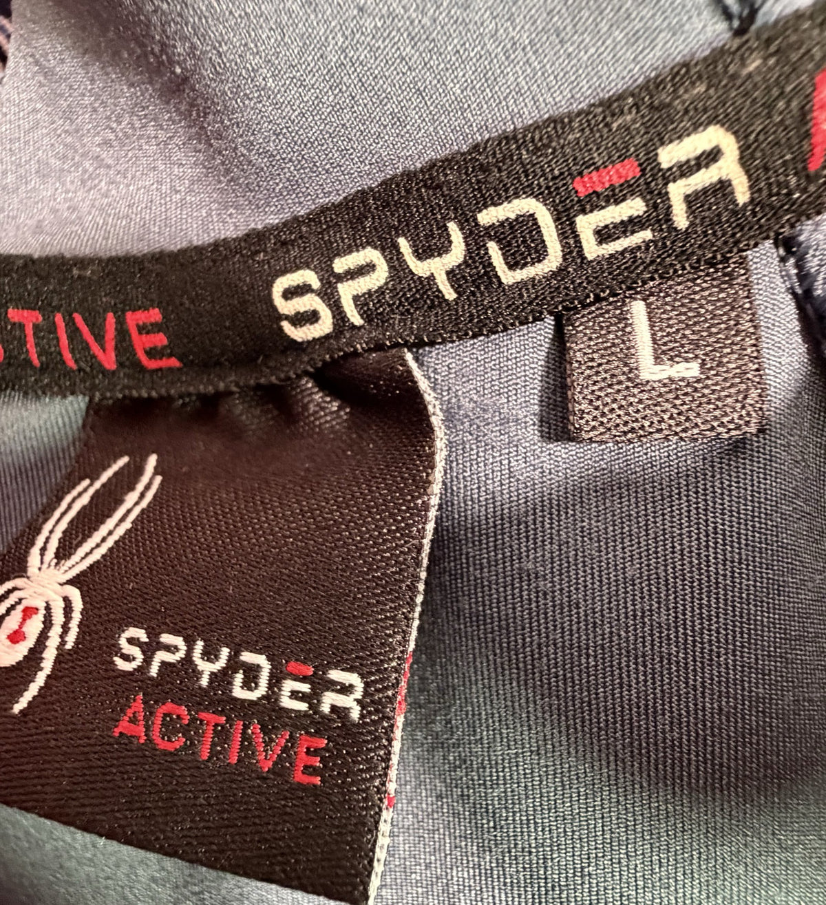 Spyder Hooded Full-Zip Jacket brand and size label