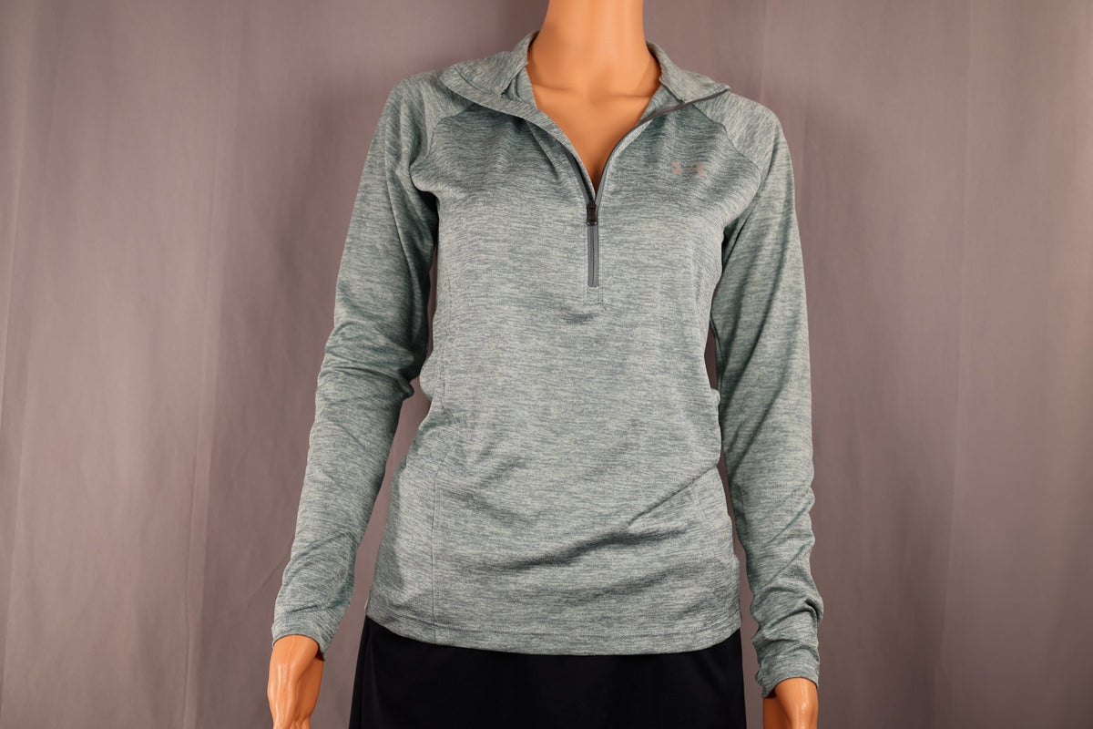 Under Armour Long-Sleeve Half-Zip, Sage Gray Heather, front