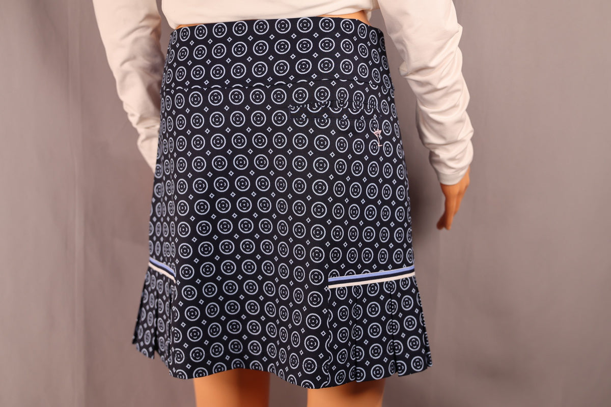 Golftini Skort, Navy Medallion Print, back