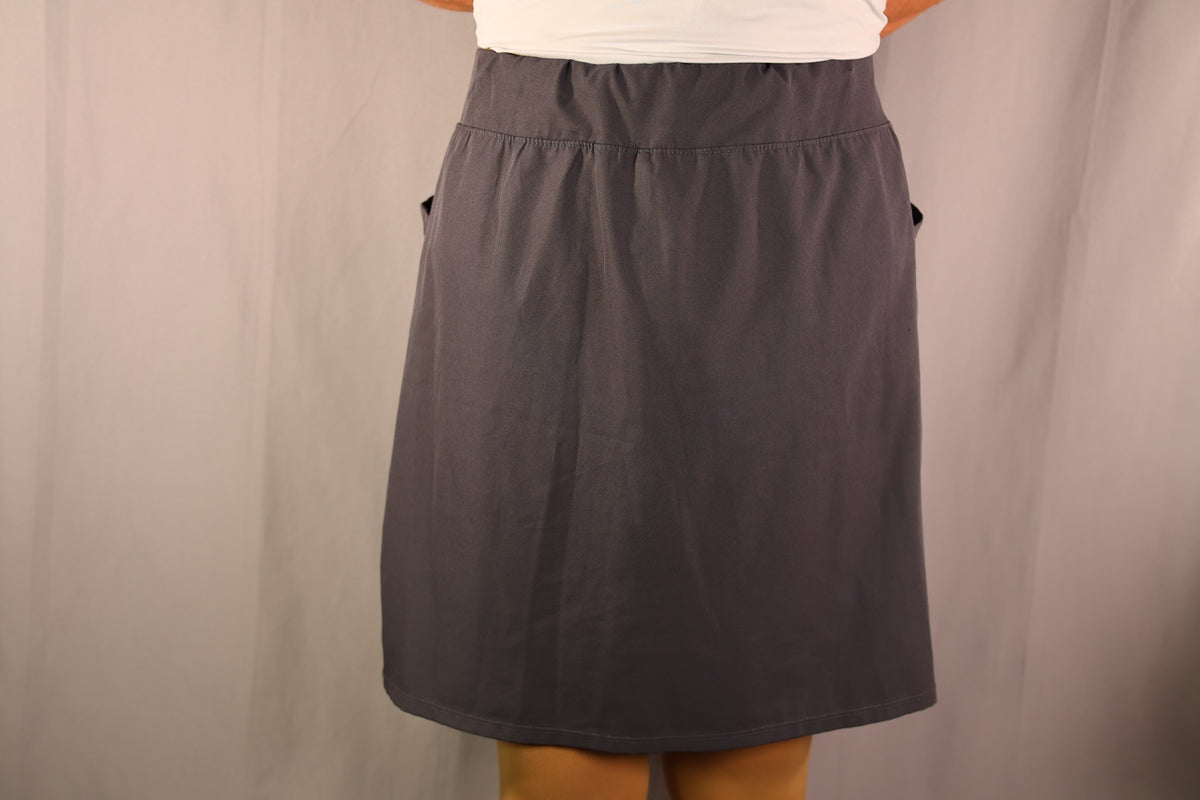Santiny Skort, Charcoal Gray, back