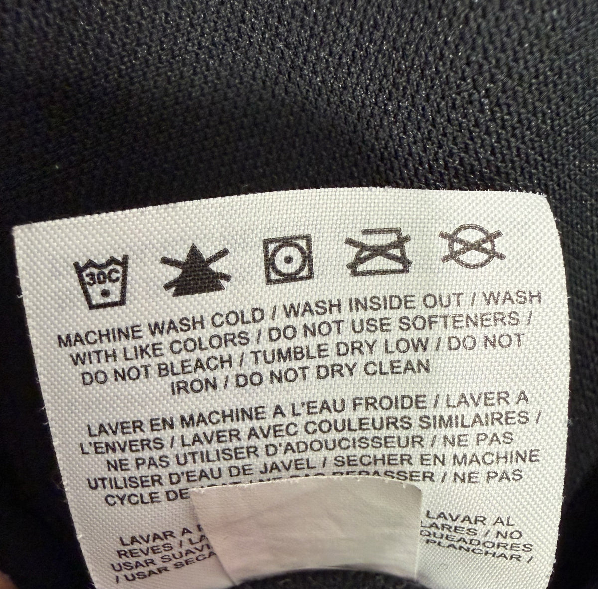Nike Golf Polo care and fabric label