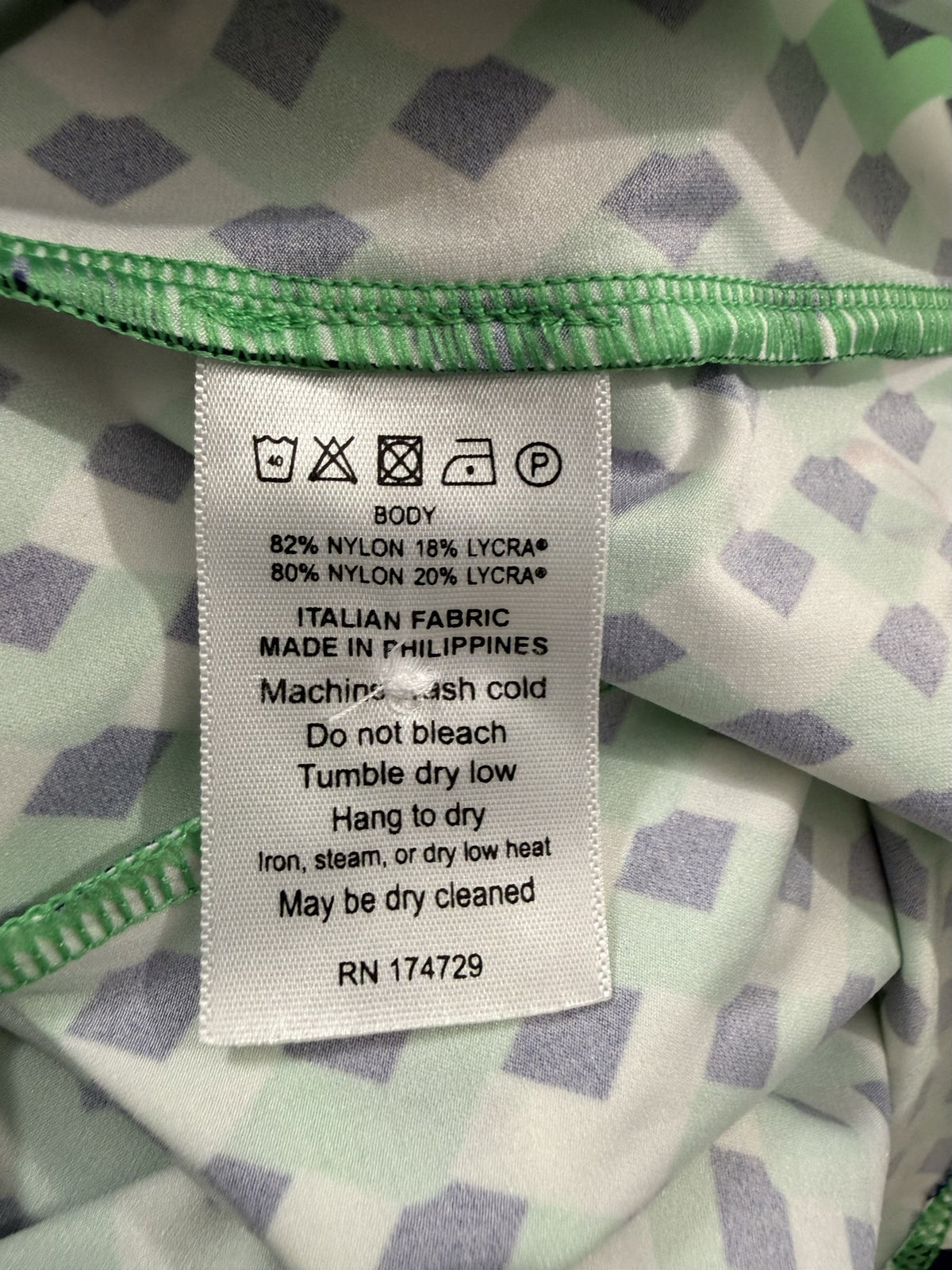 KINONA Long-Sleeve Polo care and fabric label