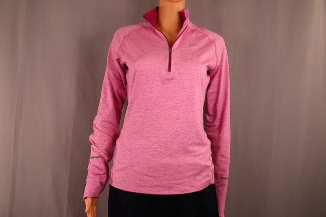 Nike Long-Sleeve Half-Zip, Pink Heather, Size S