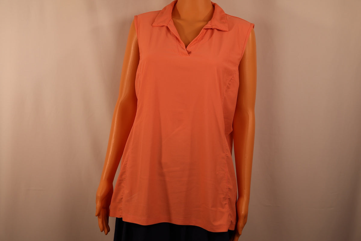 Gradual sleeveless polo peach, front