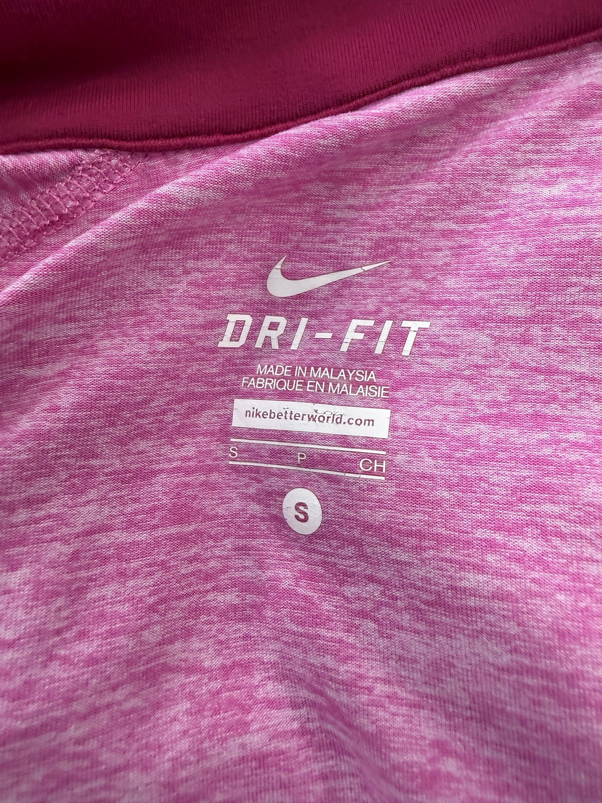 Nike Long-Sleeve Half-Zip brand and size label