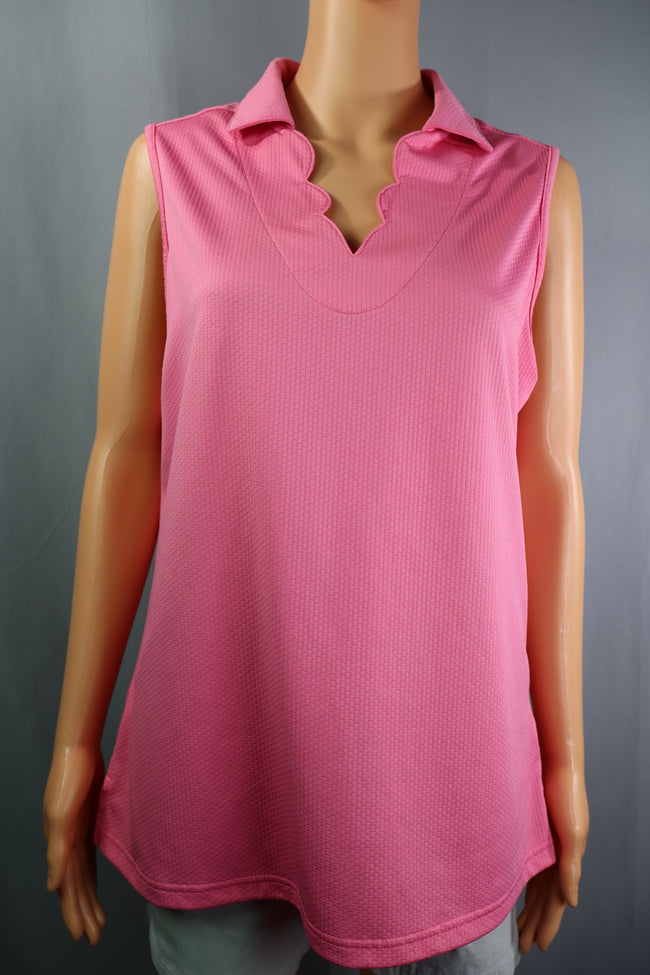 Pebble Beach Sleeveless Top, Pink, Size XL