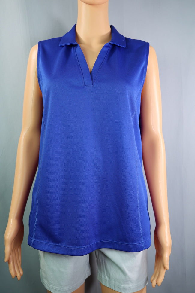 PGA Tour Sleeveless Polo, Royal Blue, Size L