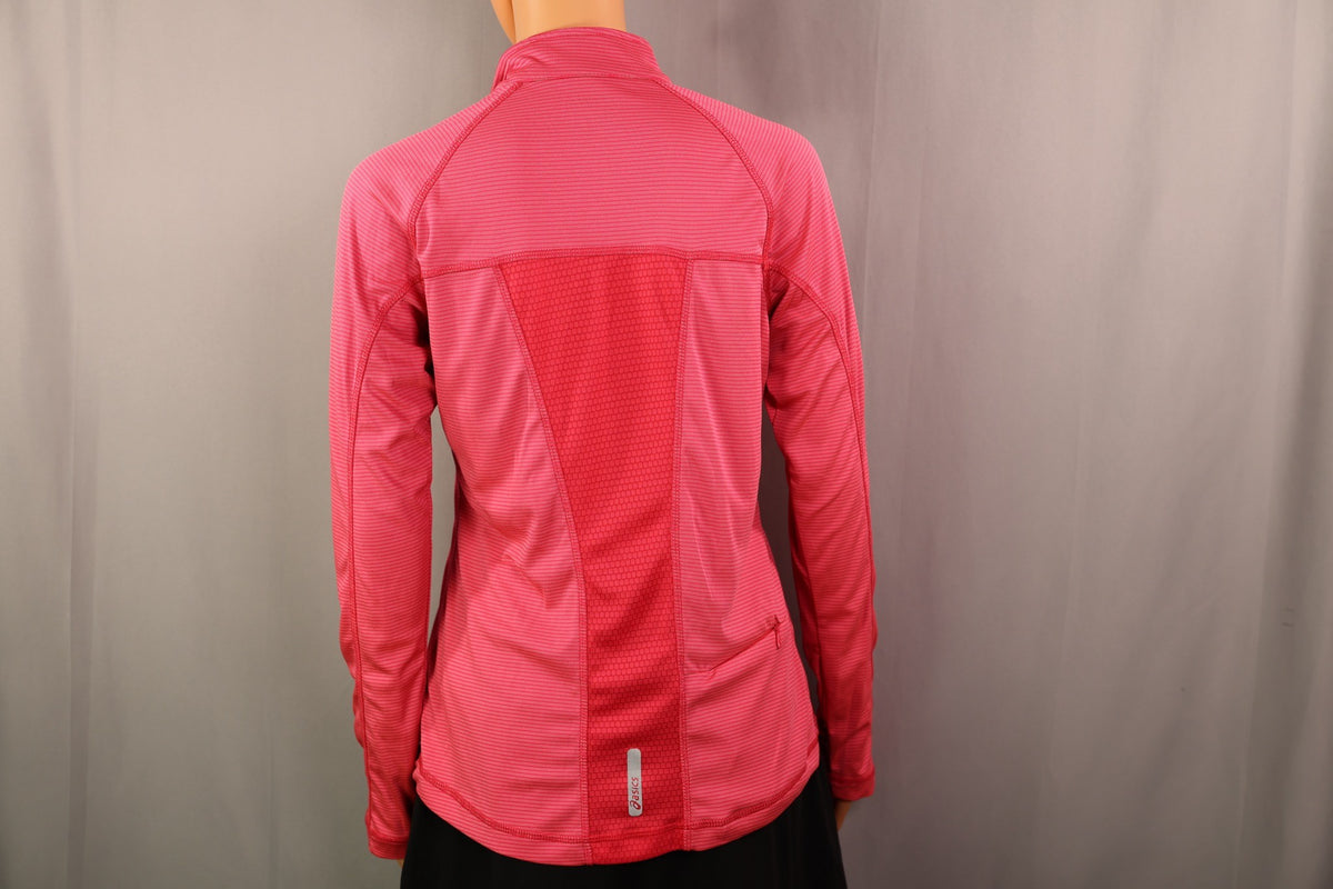 ASICS Long-Sleeve Half-Zip, Coral red, back