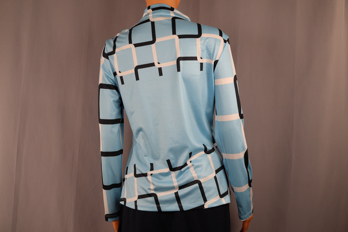 ACEGOLFS Long-Sleeve Quarter-Zip, Light Blue Golfer Print, back