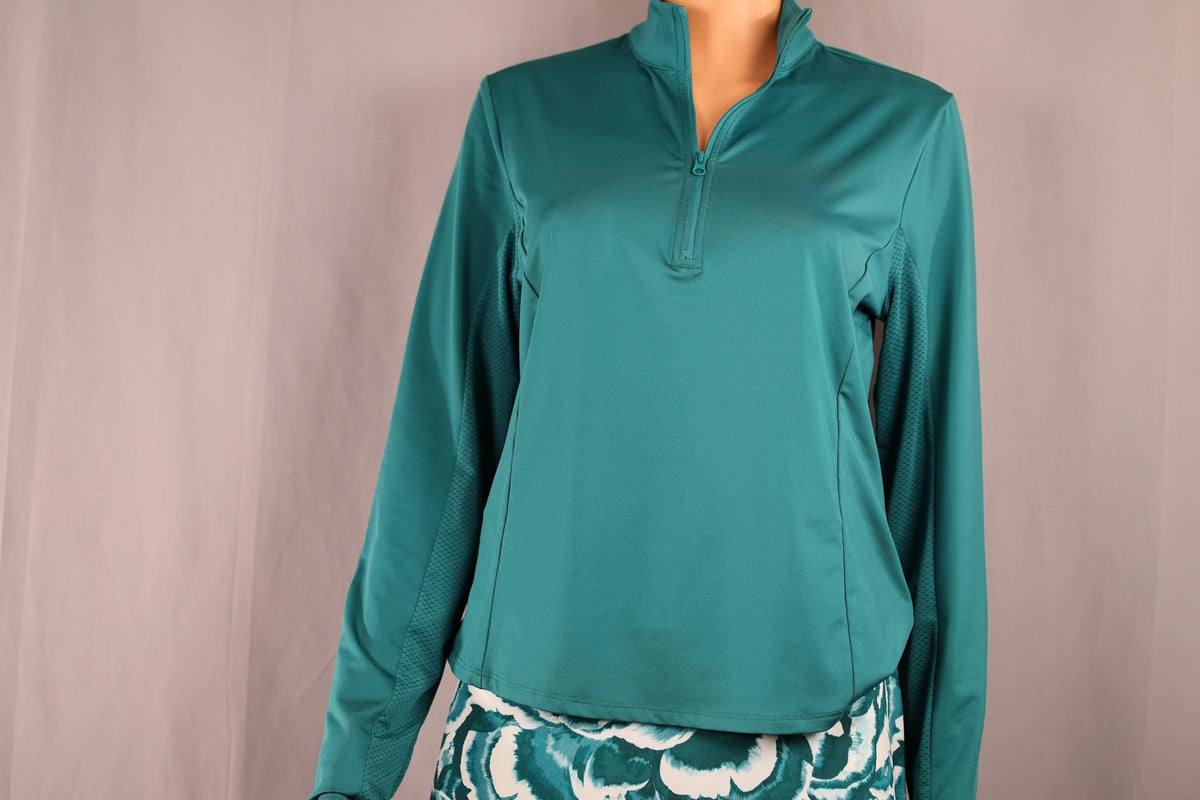 Tommy Bahama Long-Sleeve Quarter-Zip, Teal, front