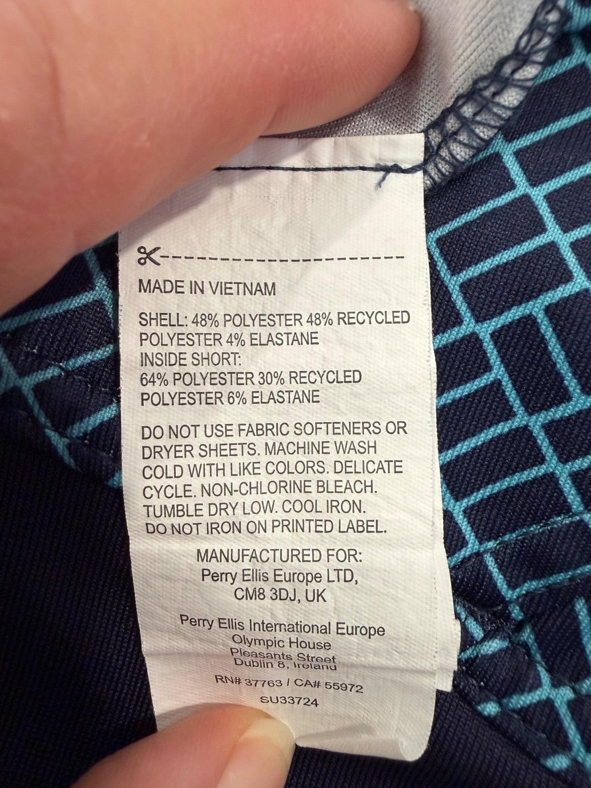 Callaway care and fabric tag