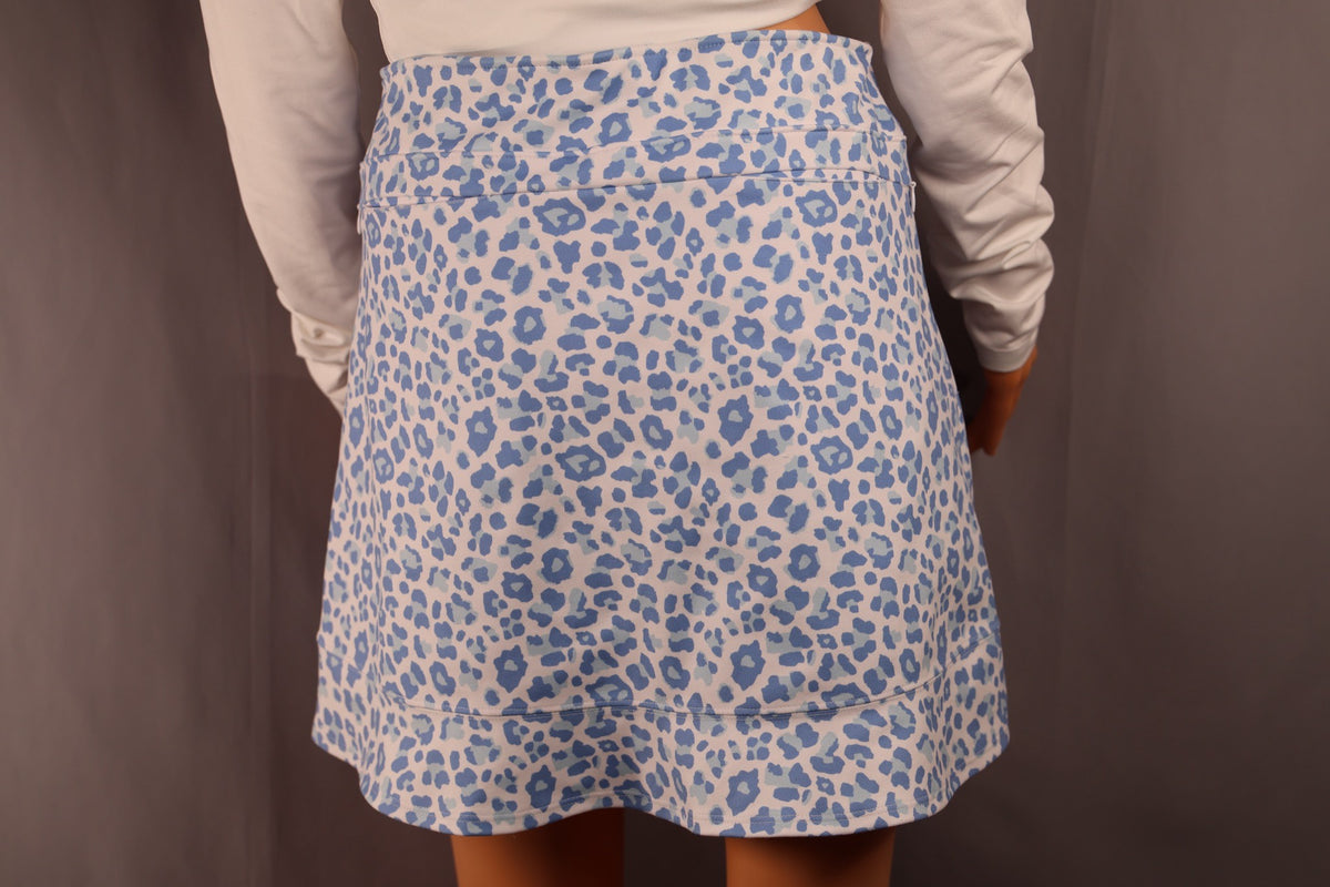 Renwick Skort, Blue Leopard Print, back
