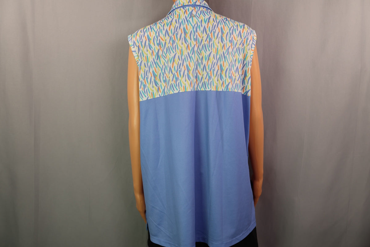 Bermuda Sands Sleeveless Quarter-Zip, Periwinkle, back