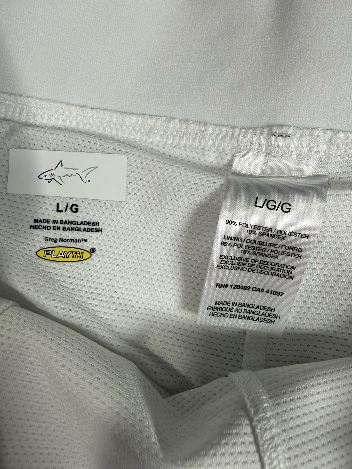 Greg Norman Skort brand and size label