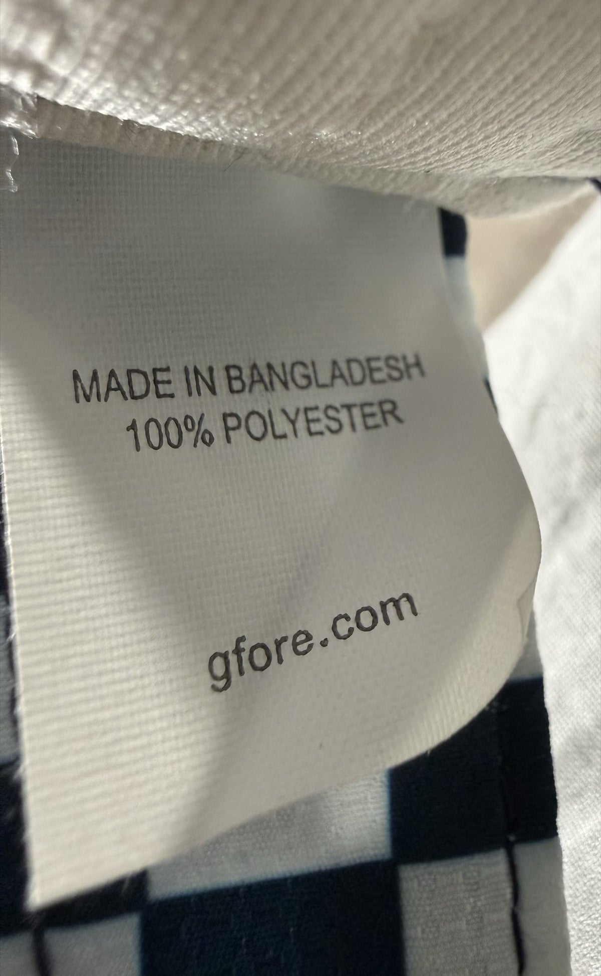 G/FORE Visor care and fabric label
