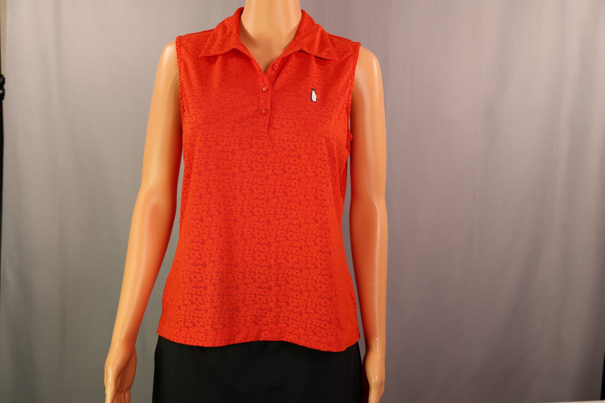 EP Pro Sleeveless Polo, Red-orange, front