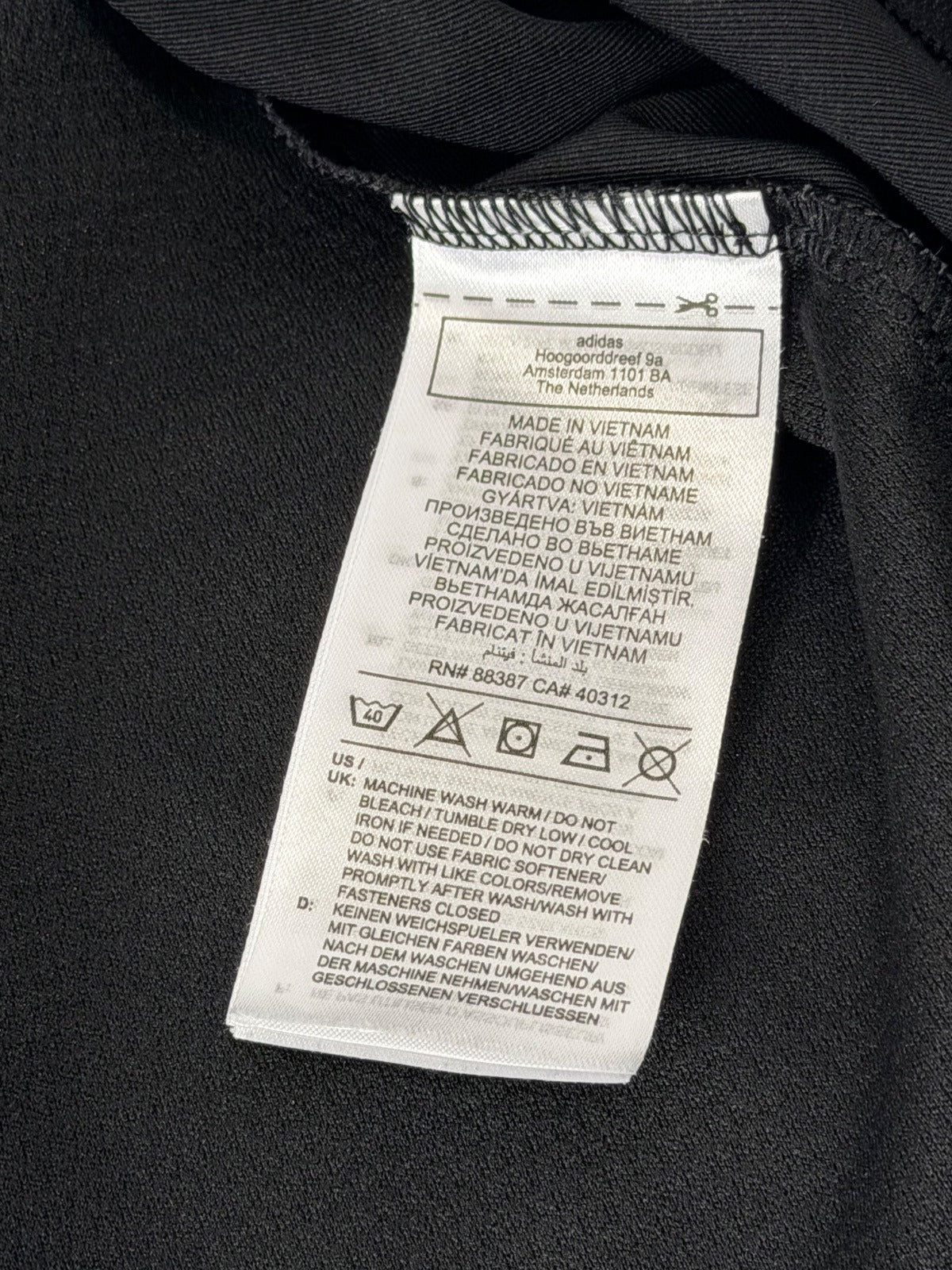 Adidas tops, care or fabric tag