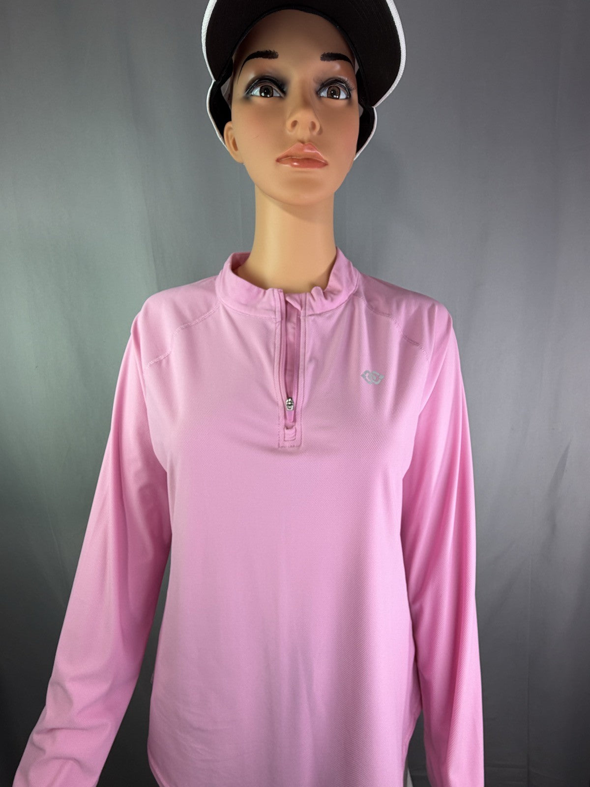 MoFiz long sleeve quarter zip, pink, front