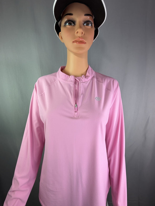 MoFiz Long Sleeve Quarter Zip, Pink, Size S