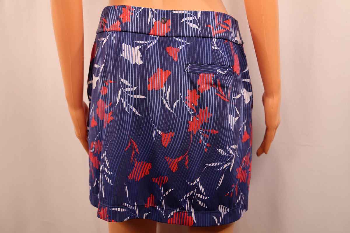 EP New York skort, navy floral stripe print, back