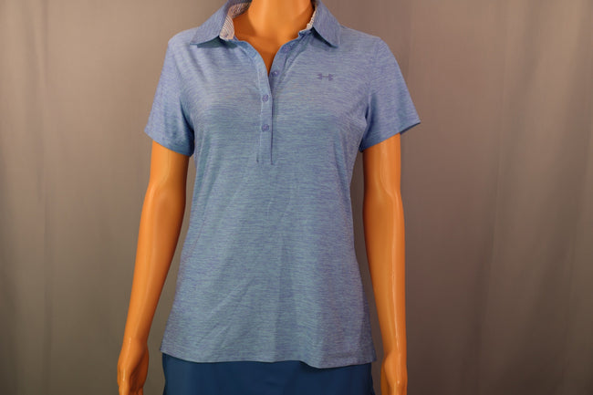 Under Armour Polo, Blue Heather, Size S