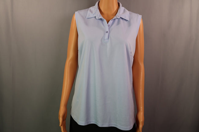 Walter Hagen Sleeveless Polo, Light Periwinkle, Size XL