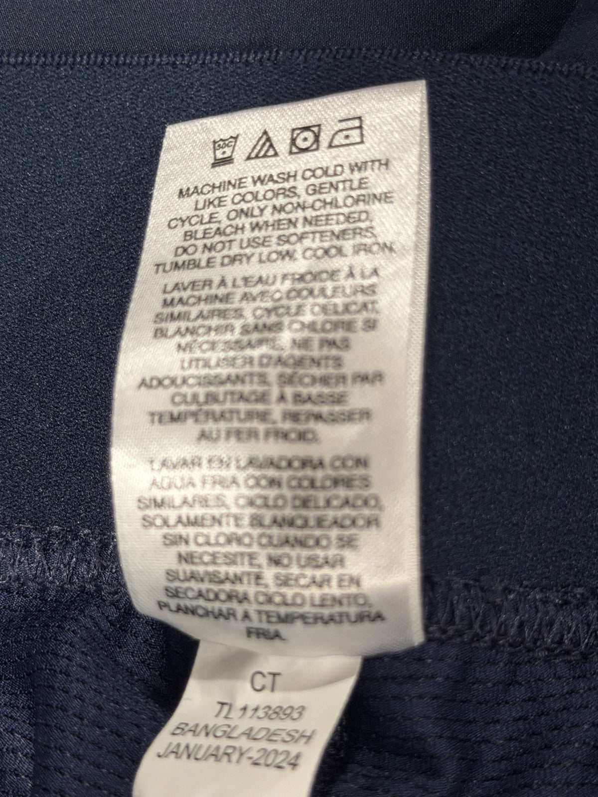 Greg Norman navy skort, care label