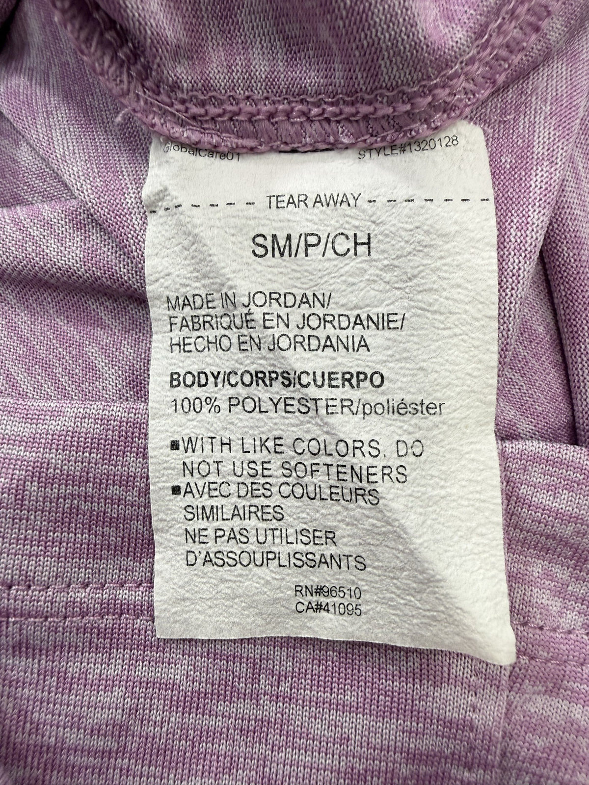 Under Armour Long-Sleeve Half-Zip care and fabric label