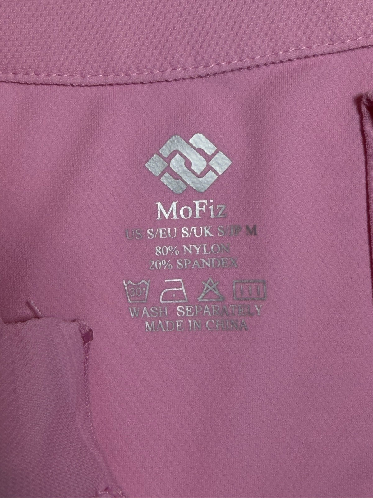 MoFiz brand, size and fabric label